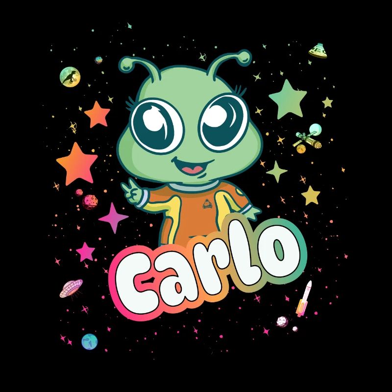 CARLO - Schöner Junge Name mit süßem Alien