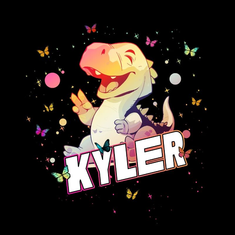 KYLER - Beau nom de garçon avec mignon DINO T-REX