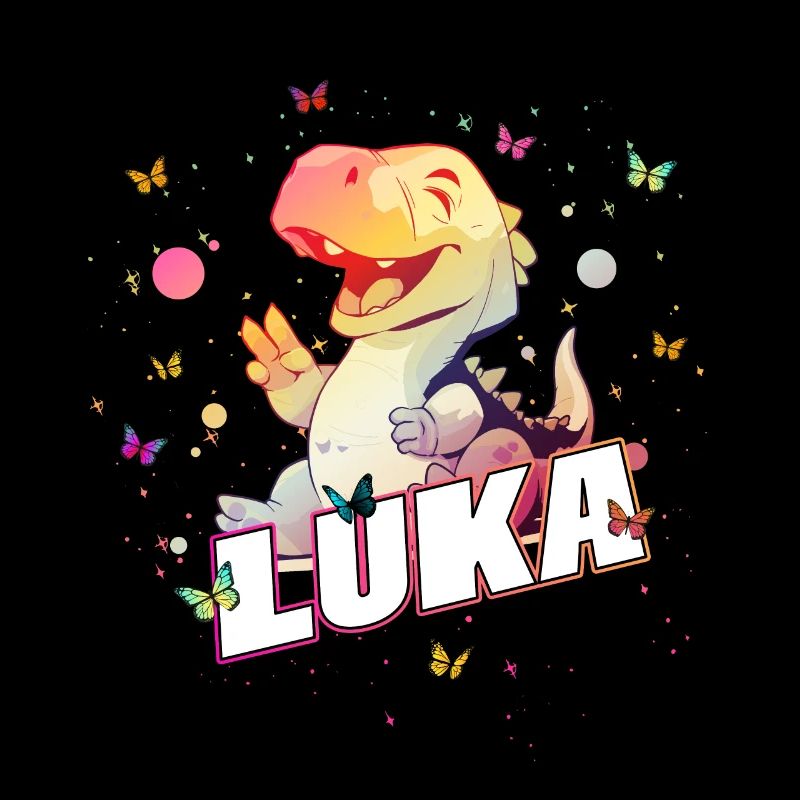 LUKA - Schöner Junge Name mit süßem DINO T-REX