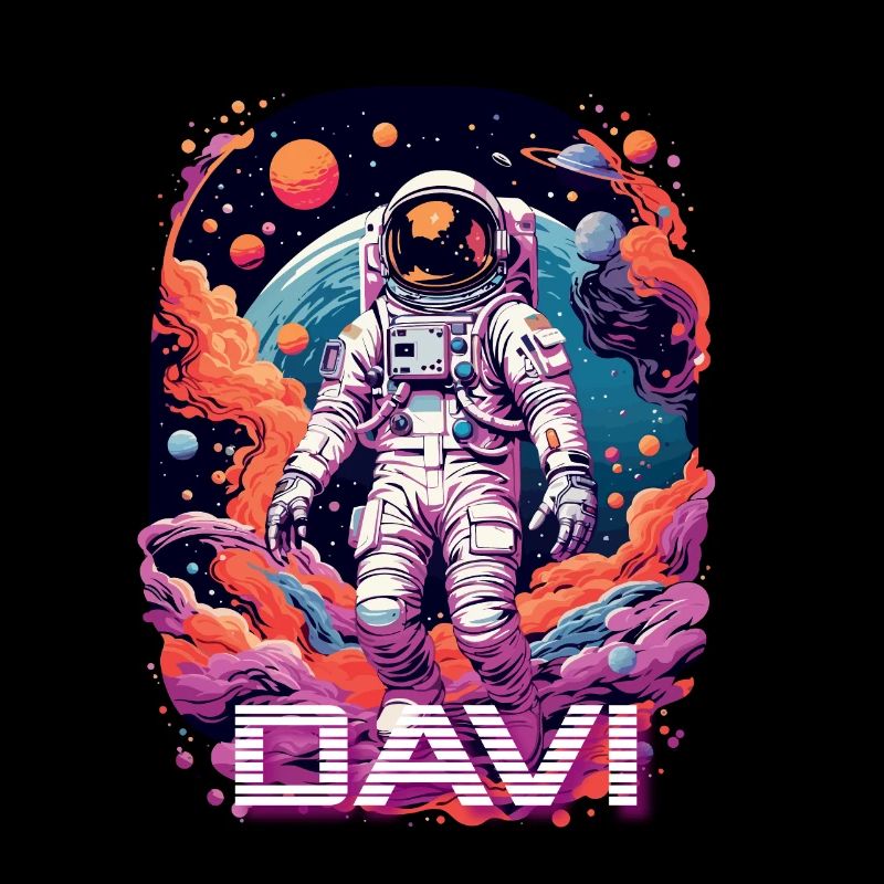 DAVI - Beau prénom de garçon avec astronaute cool