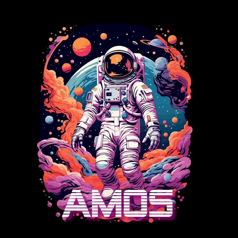 AMOS - Beautiful boy name with cool astronaut