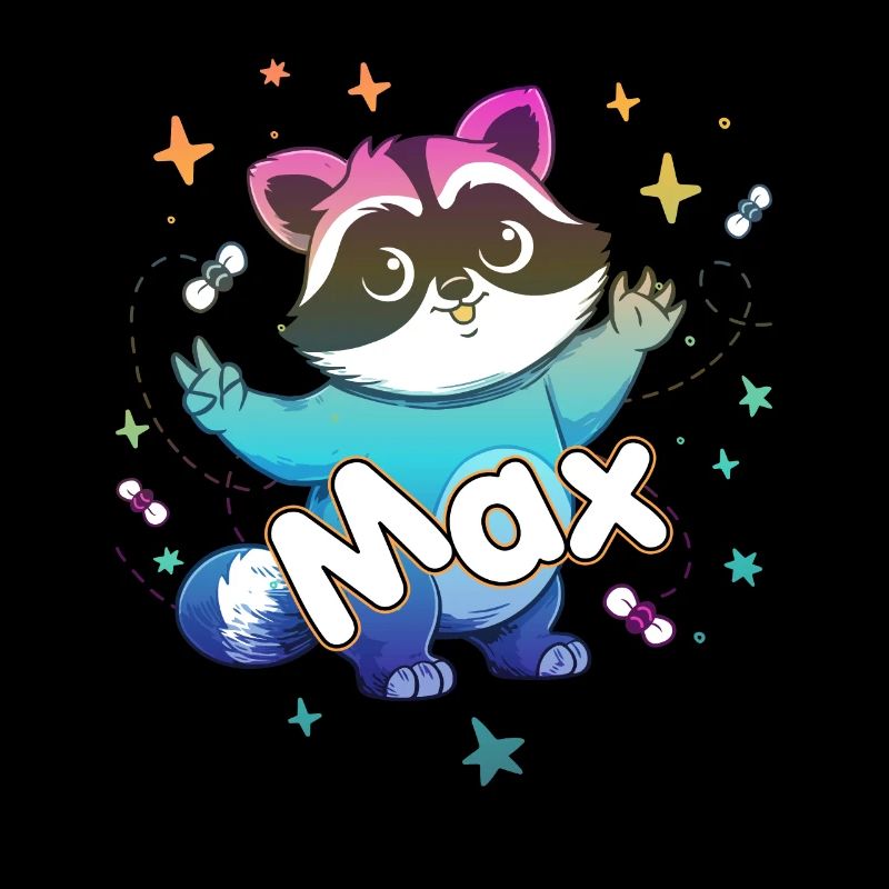 MAX - Beau nom de garçon avec un raton laveur mignon