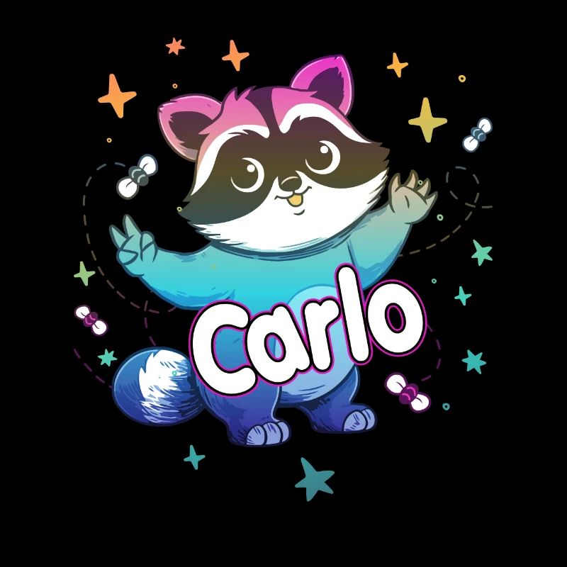 CARLO - Beau nom de garçon avec un raton laveur mignon