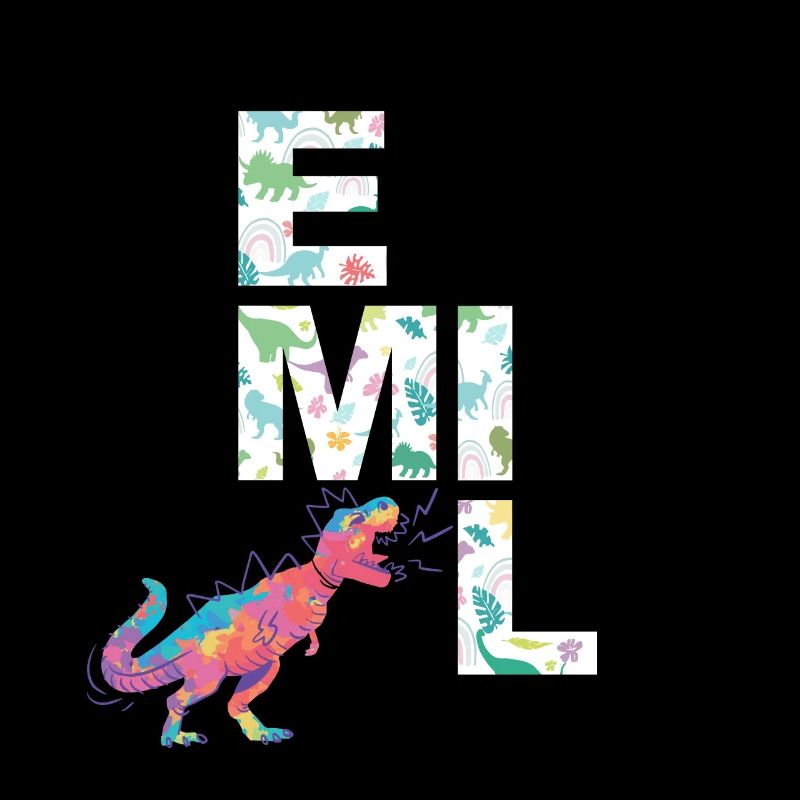 EMIL - Beau prénom de garçon avec dinosaure