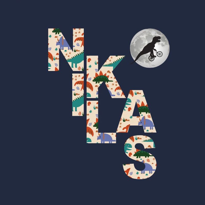 NIKLAS - Beautiful boy name with dinosaur