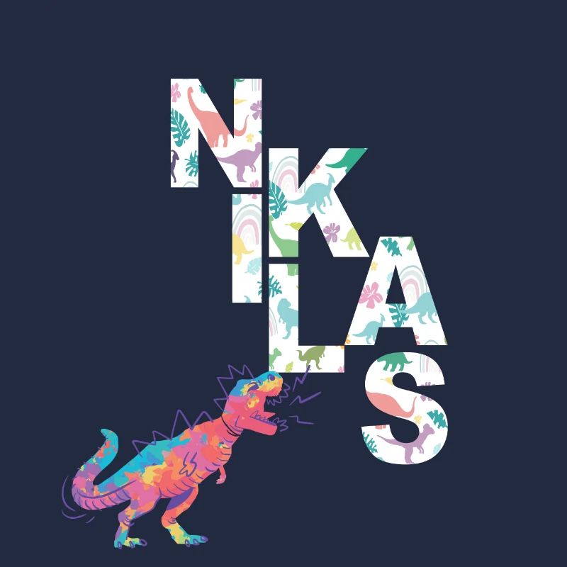 NIKLAS - Beautiful boy name with dinosaur