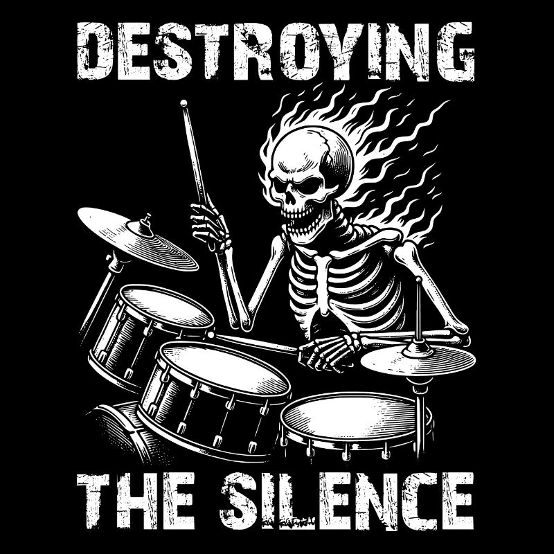 Drummer Skull Skelett am Drumset