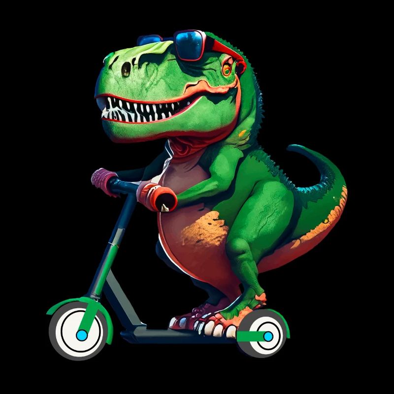 T-Rex Dinosaurier Dino Scooter E-Scooter Stunts