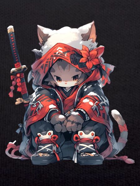 Cute Samurai Cat