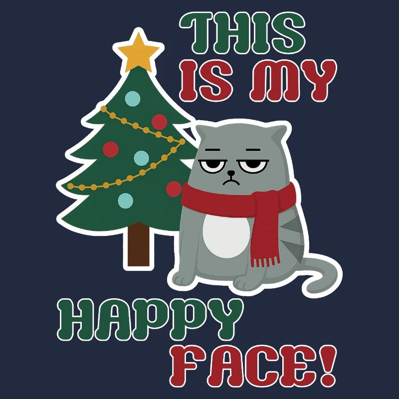 Chat Grumpy Noël, c’est mon visage heureux