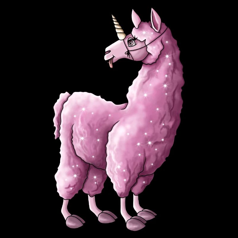 Pinkes Lama llama Einhorn Illustration