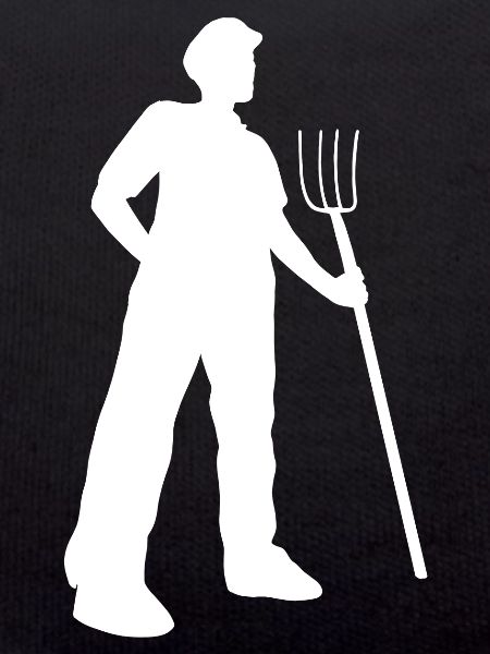 Farmer with pitchfork