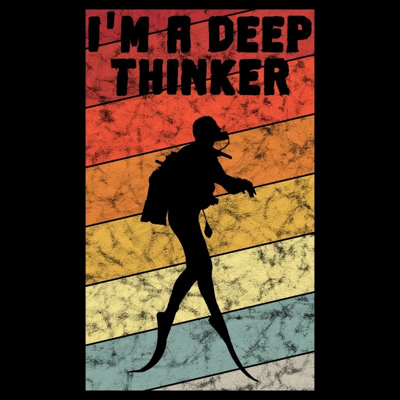 Je suis un depp Thinker Diver Diving Diver Retro