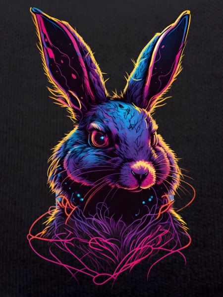 Hase Synthwave 80 s Geschenk