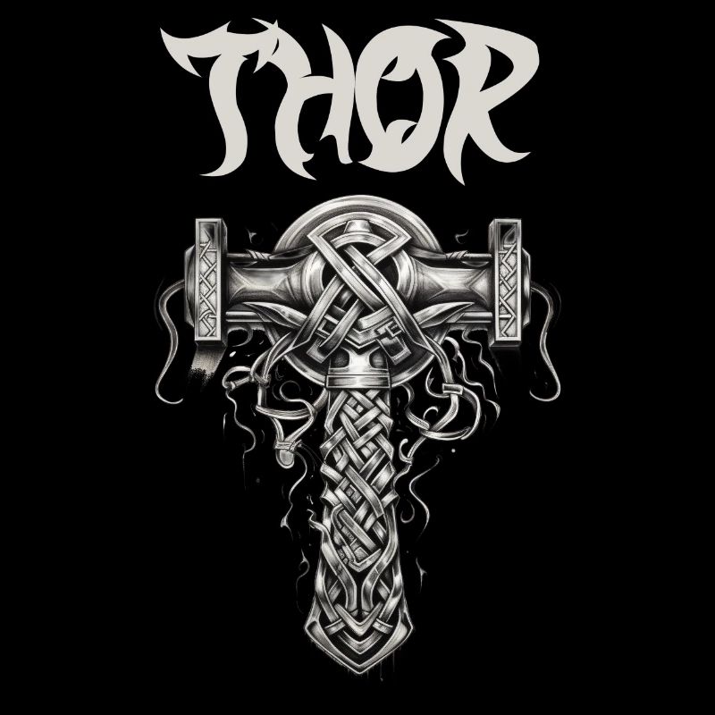 Thor's Hammer Knot Pattern Norse Mythology