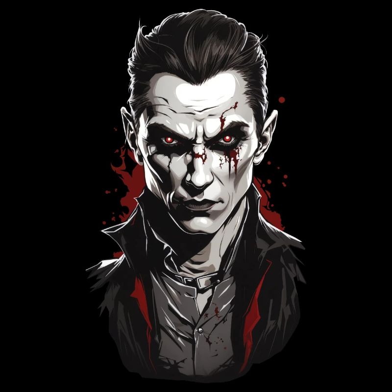 Vampire Night Bloody Halloween Horror Illustration
