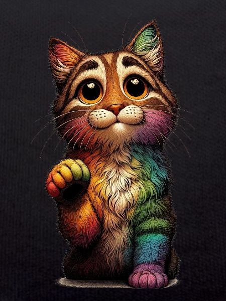 Begging Rainbow Cat