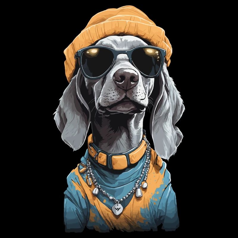 Weimaraner Hipster Hund Streetwear Design