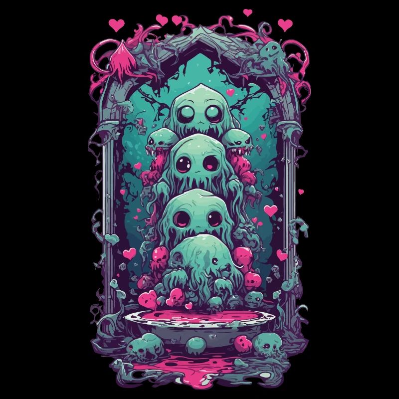 Weirdcore Schleimmonster Gothic Magie Design