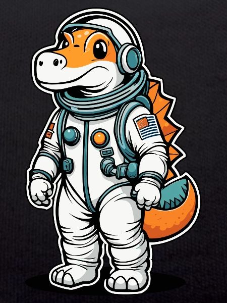 Dinosaur Astronaut Illustration
