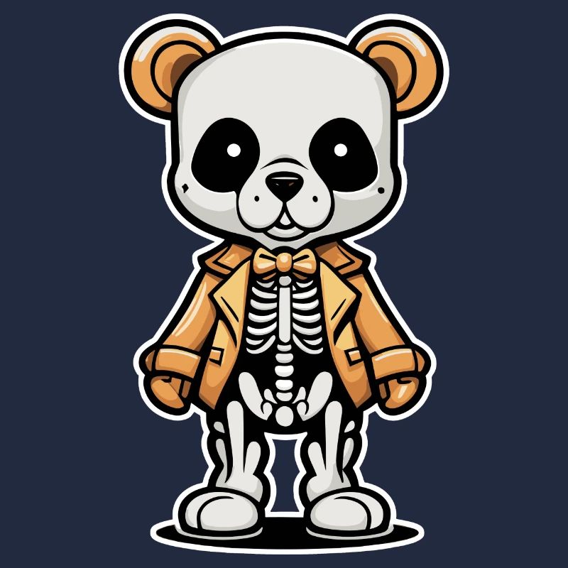 Cute Bear Skeleton Illustration