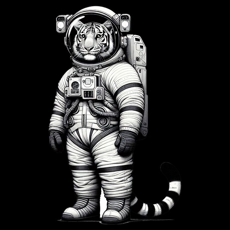 Mignon tigre astronaute