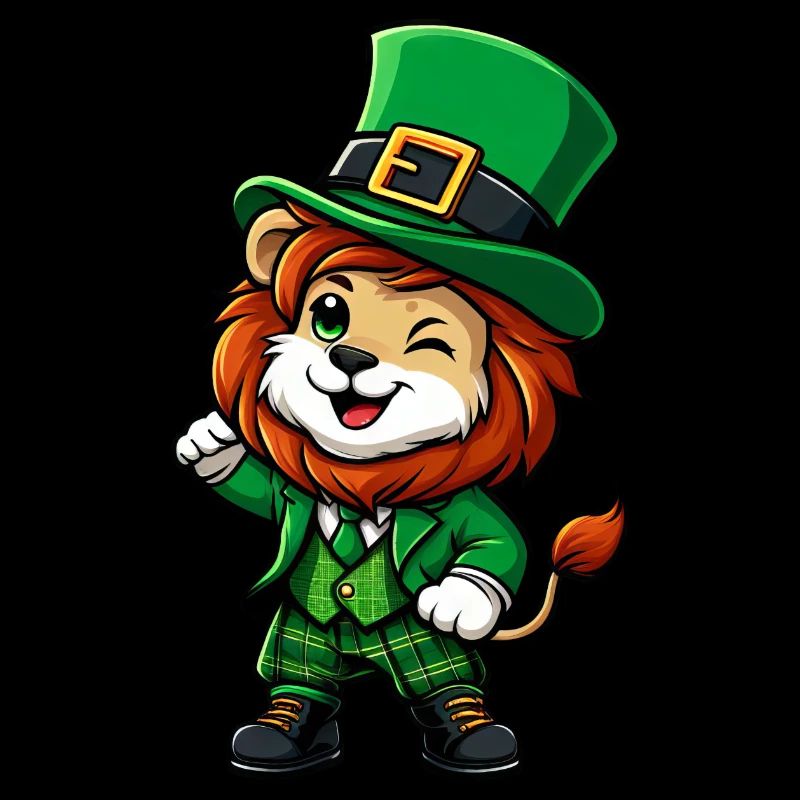 Dessin animé du lion de la Saint-Patrick