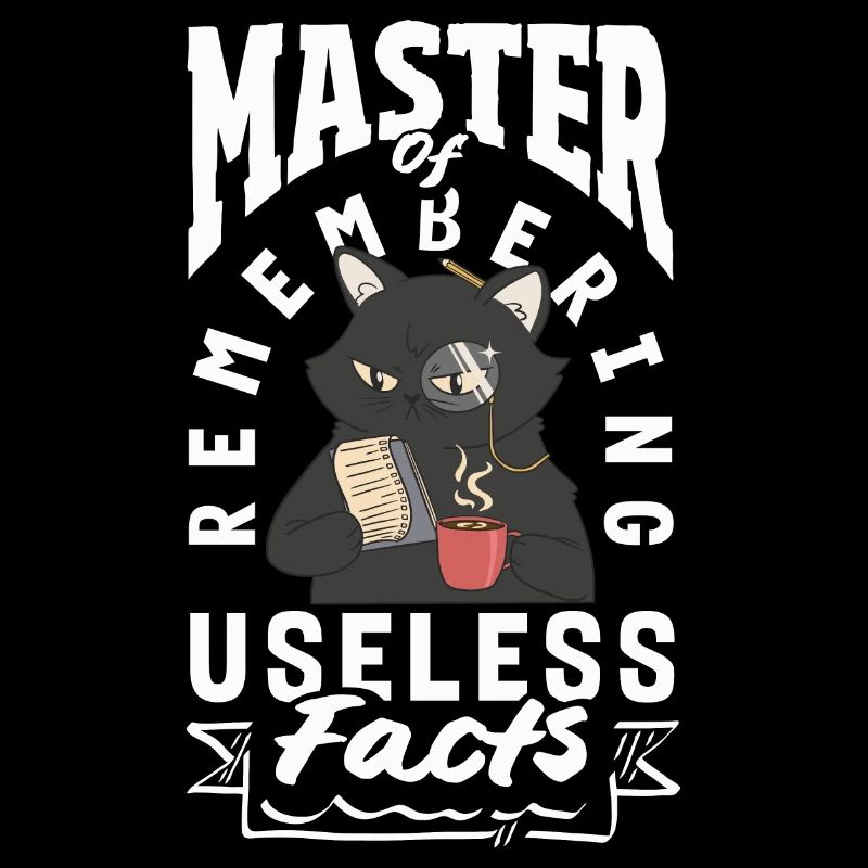 Maître de la mémoire des faits inutiles Chat drôle