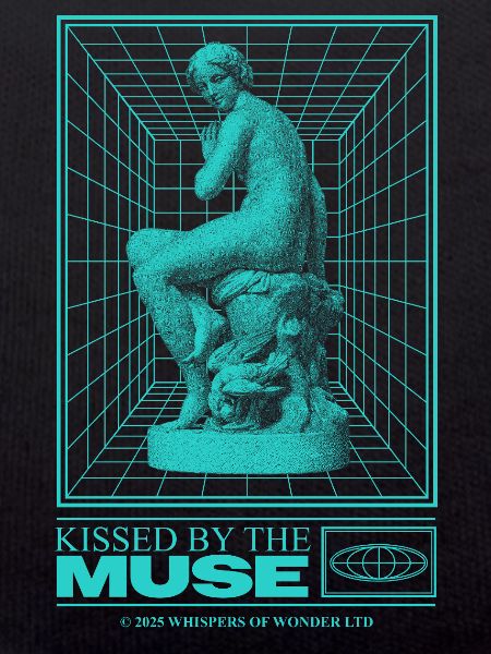 Neon-Statue im Cyberraum