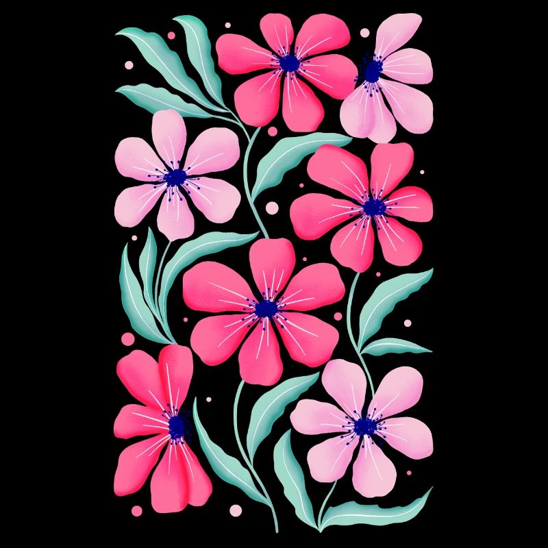 Décor floral en rose. Personnalisable