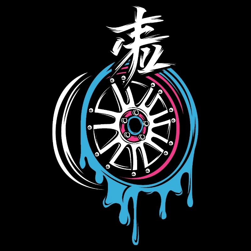 Melting JDM rim with kanji – tuning style