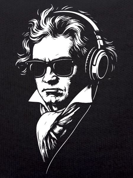 Rétro DJ Beethoven visage Portrait