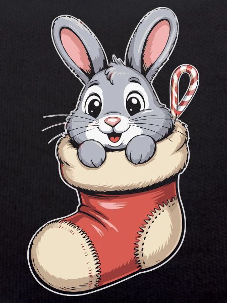 Christmas bunny in cuddly sock