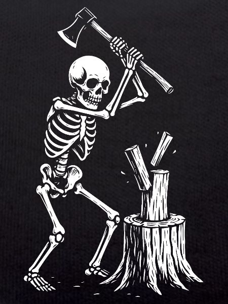 Skeleton Lumberjack Silhouette