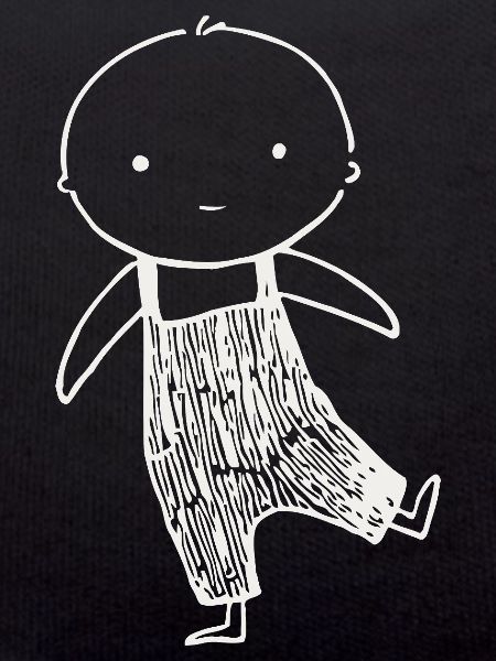 Tiny Doodle in Overalls