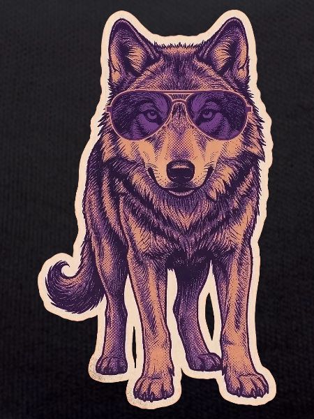 Wolf with sunglasses