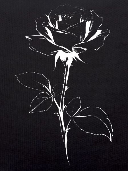 Monochrome Rose Line Art