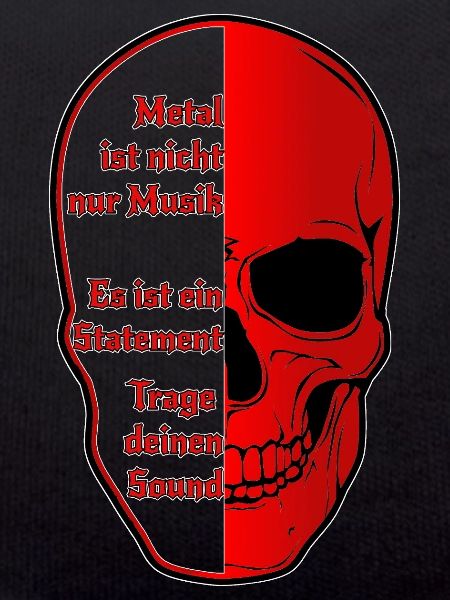 Halbskull Metal-Statement Rot Schwarz