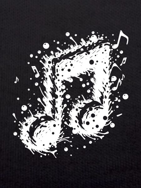 Swinging Music Note Splash Tattoo
