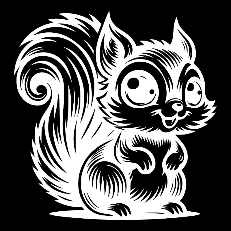 Laughing Baby Squirrel Kids Drawing
