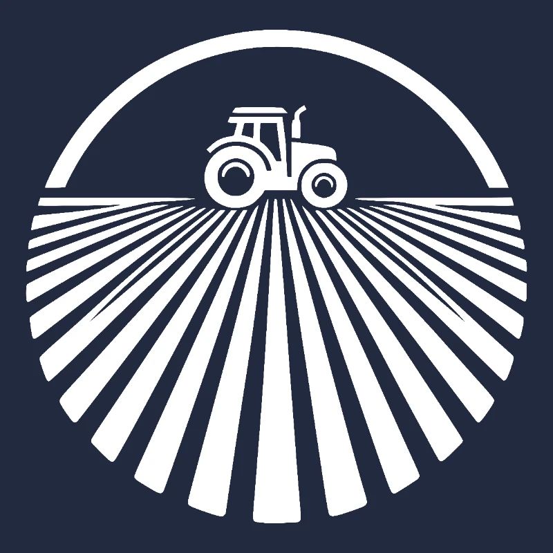 Agricultural logo with tractor