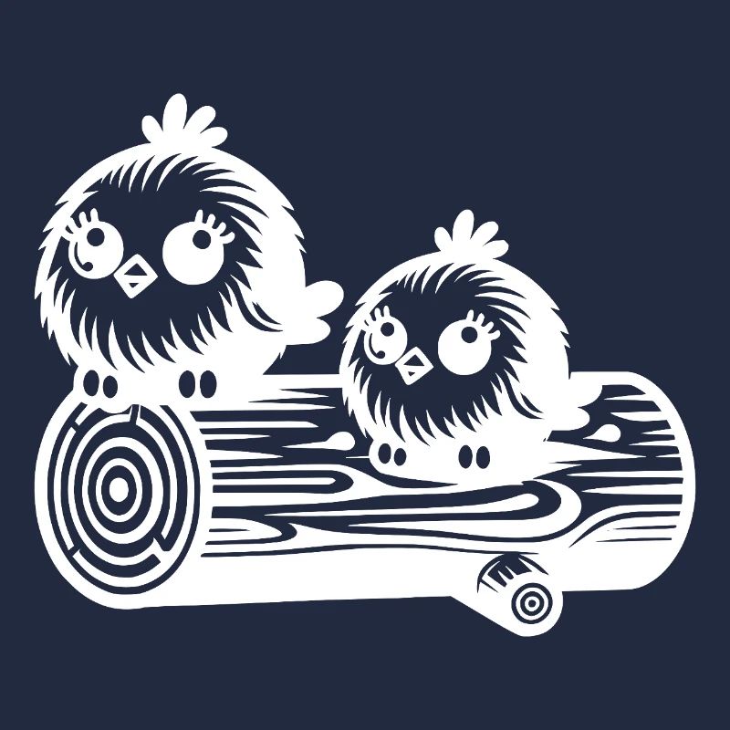 Joyeux petits oiseaux mignons dans le style de dessin animé