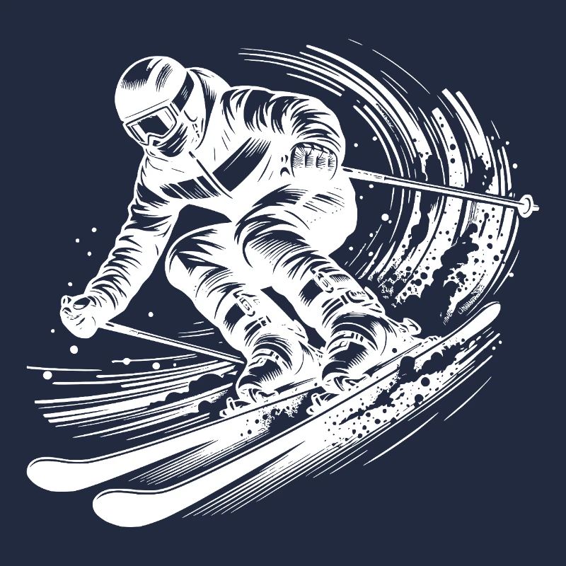 Skiing with impressive dynamics in the snow