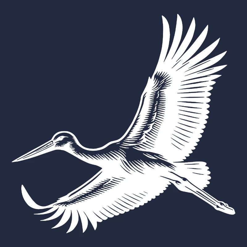 Eleganter Storchen Vogel im Flug