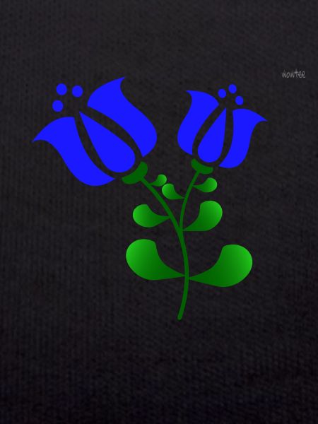 Blue folk tulips