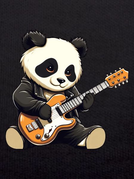 Guitariste et rocker panda cool