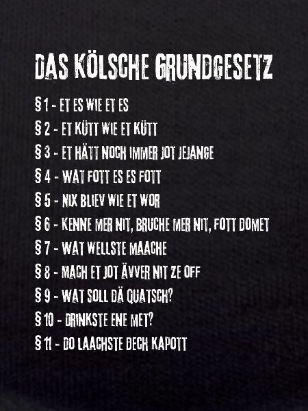 Et Kölsche Jrundjesetz Kölner Kölsche