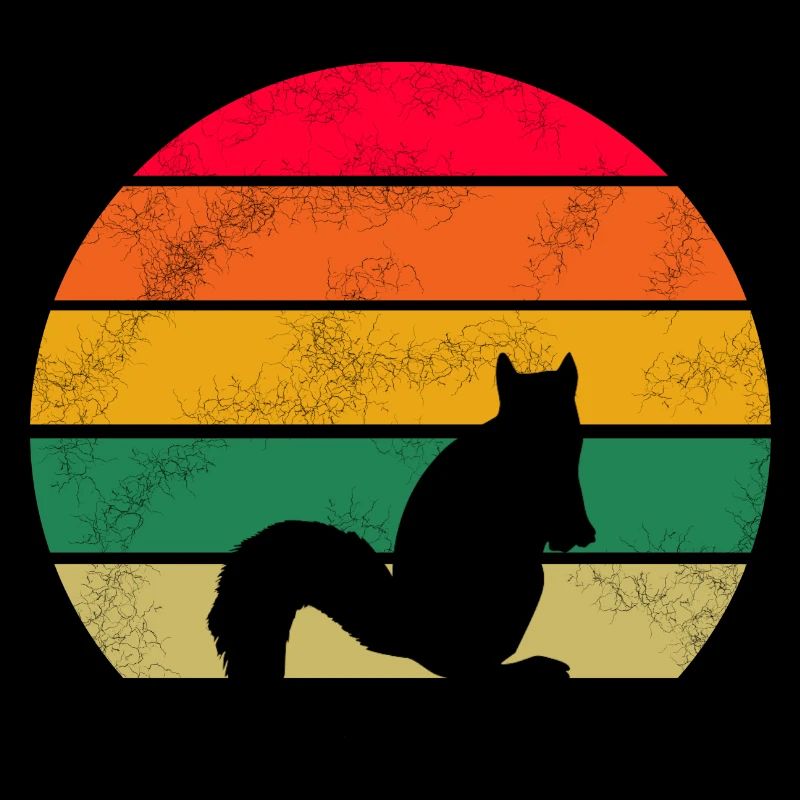 Wald Tierliebhaber Geschenk Retro Eichhörnchen