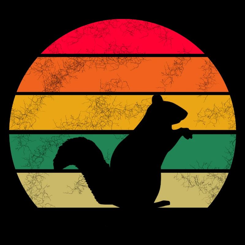 Waldbewohner Wald Tier Retro Eichhörnchen