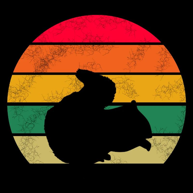 Grunge Wald Tier Retro Eichhörnchen